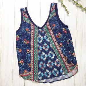 3/$25 Red Camel Southwest Print Tank Top - M